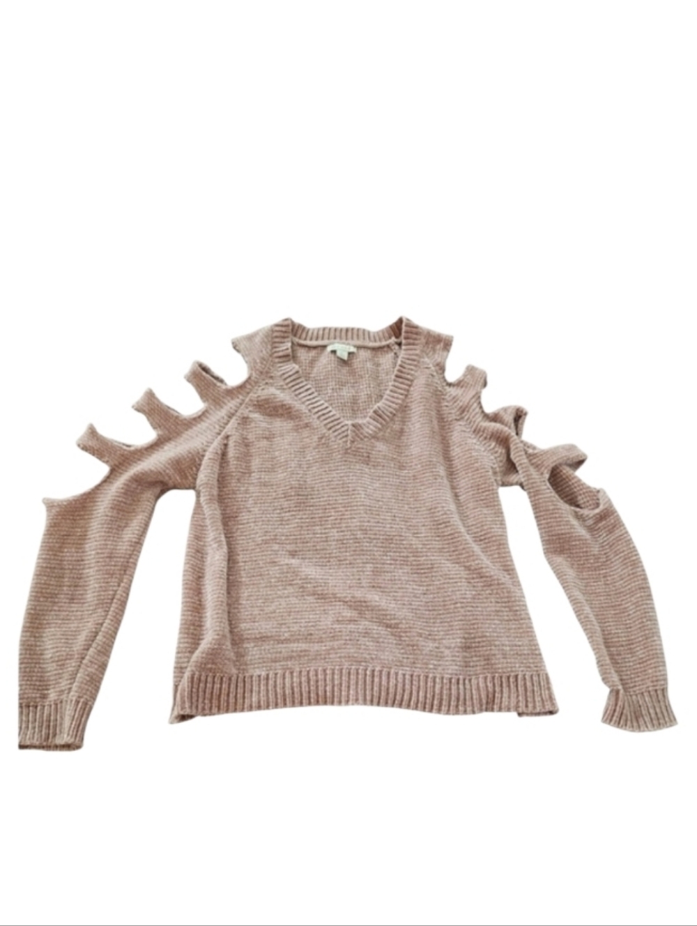 CATO Mauve Cutout V-neck Pullover Sweater